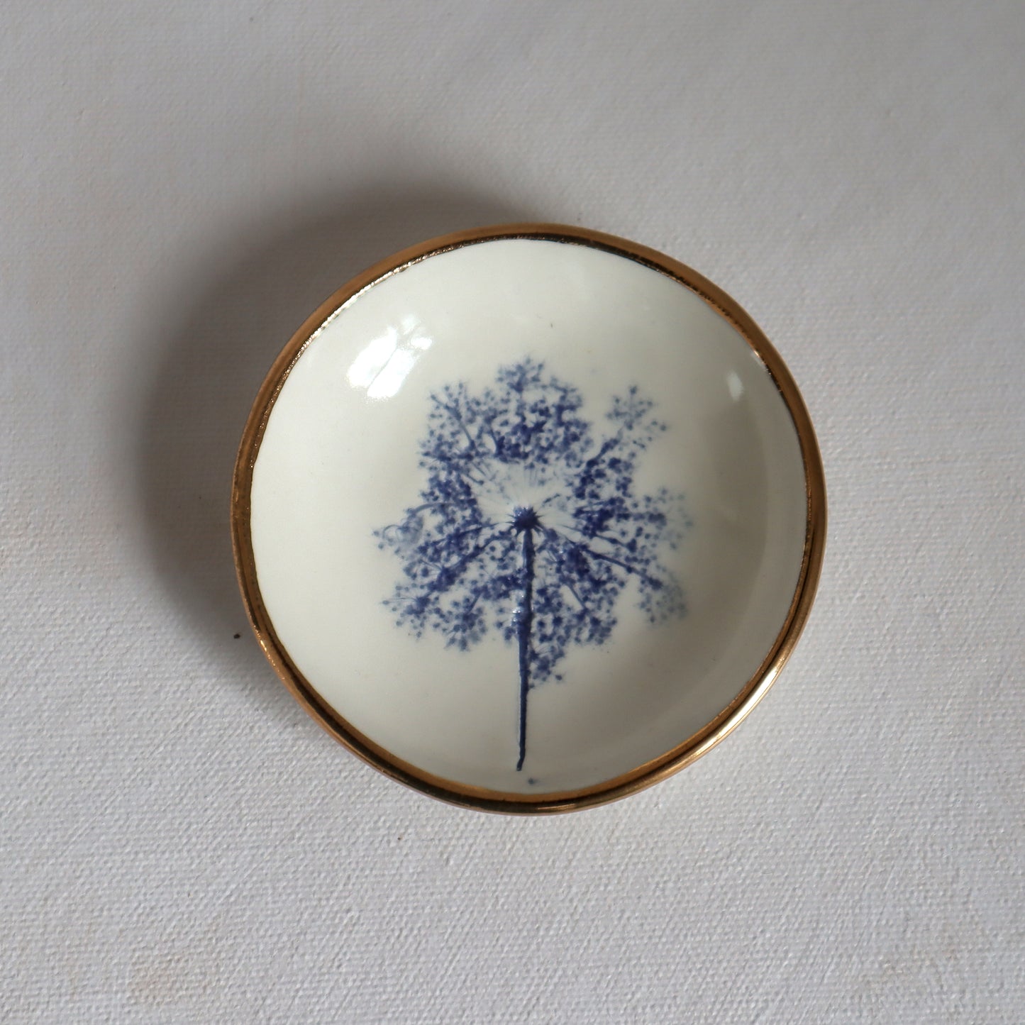 Tiny Jewelry Dish with gold detail 1