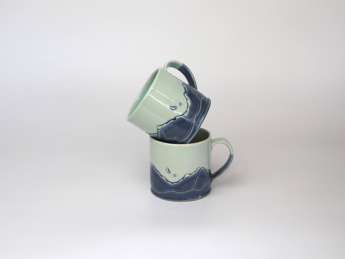 Set of two mugs, nature inspired with an artistic and unique design.