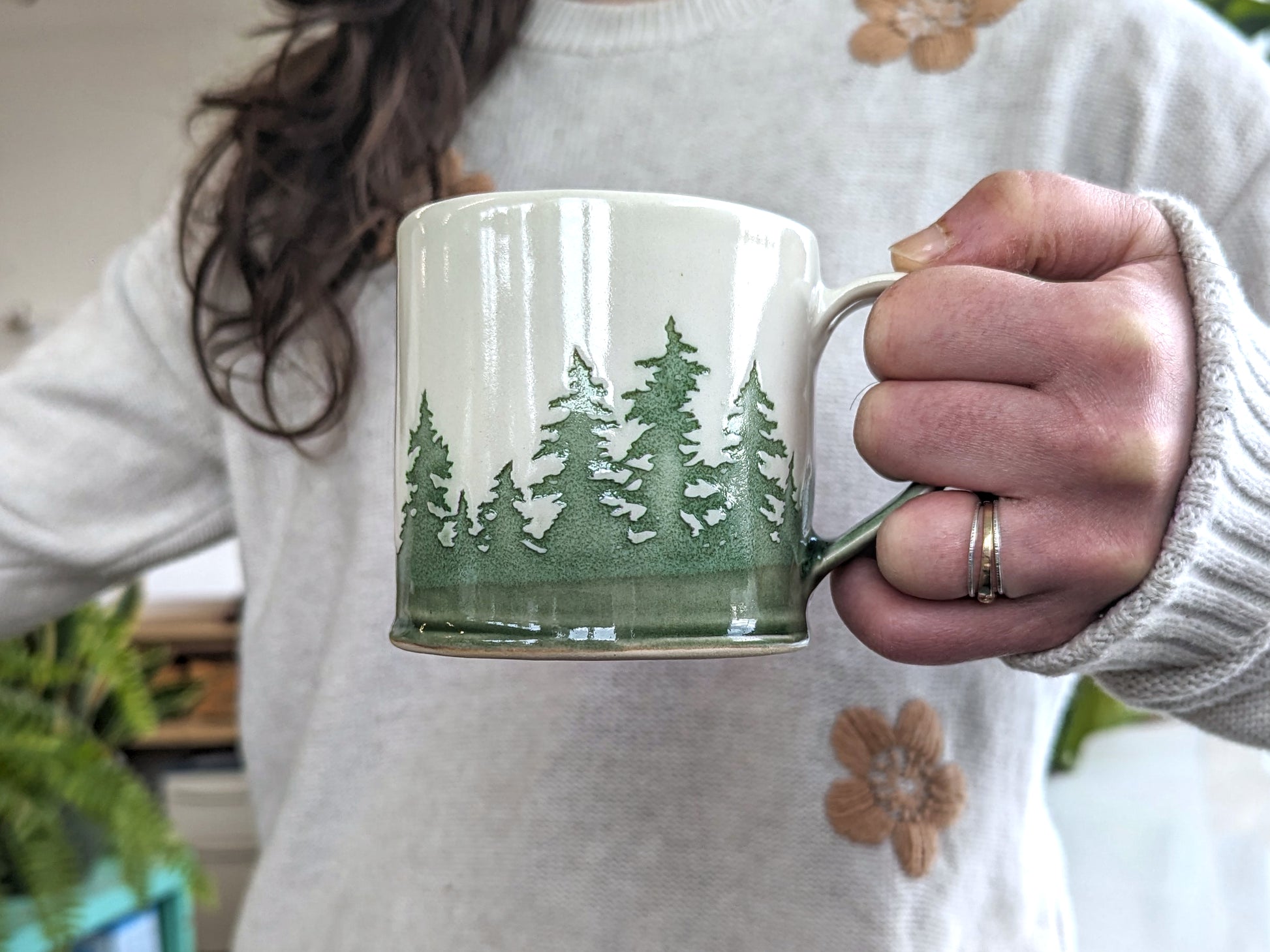 Boreal forest souvenir - artistic handmade coffee mug