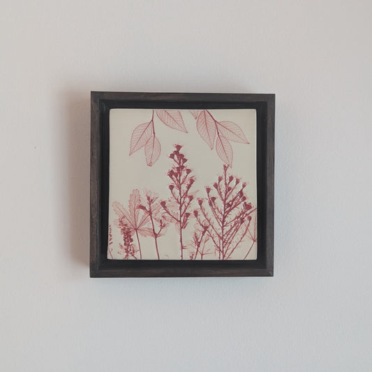 Small Framed Art Tile in Red