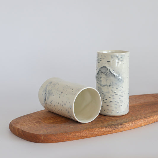 Tumbler with birch texture